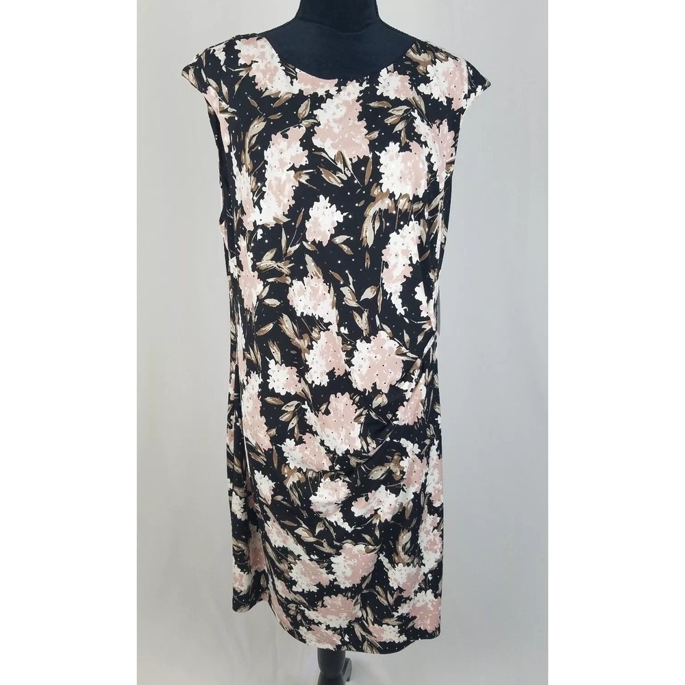 Jessica Howard women 16W sequin sheath dress faux wrap sleeveless whimsigoth
